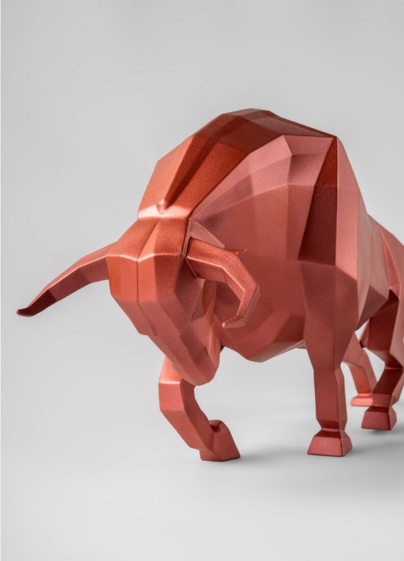 Bull Sculpture. Metallic red in Lladró