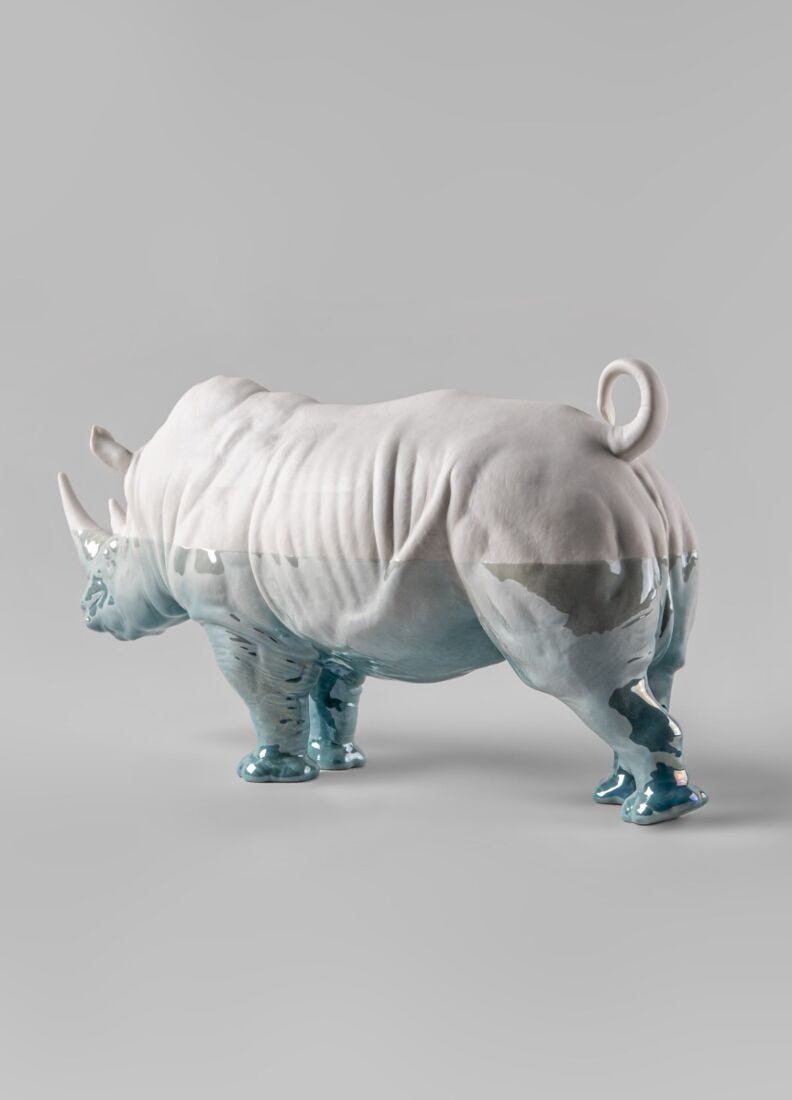 Rhino - Underwater Sculpture in Lladró