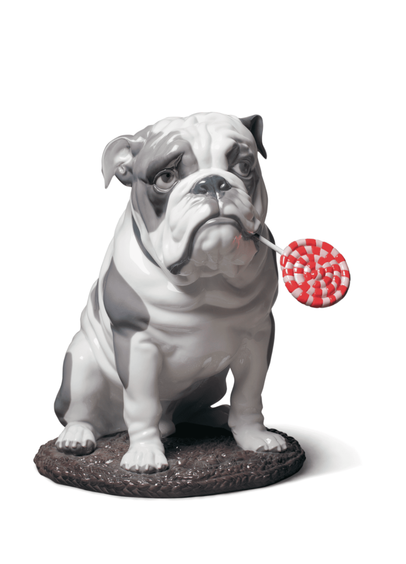 Figura perro Bulldog con piruleta en Lladró