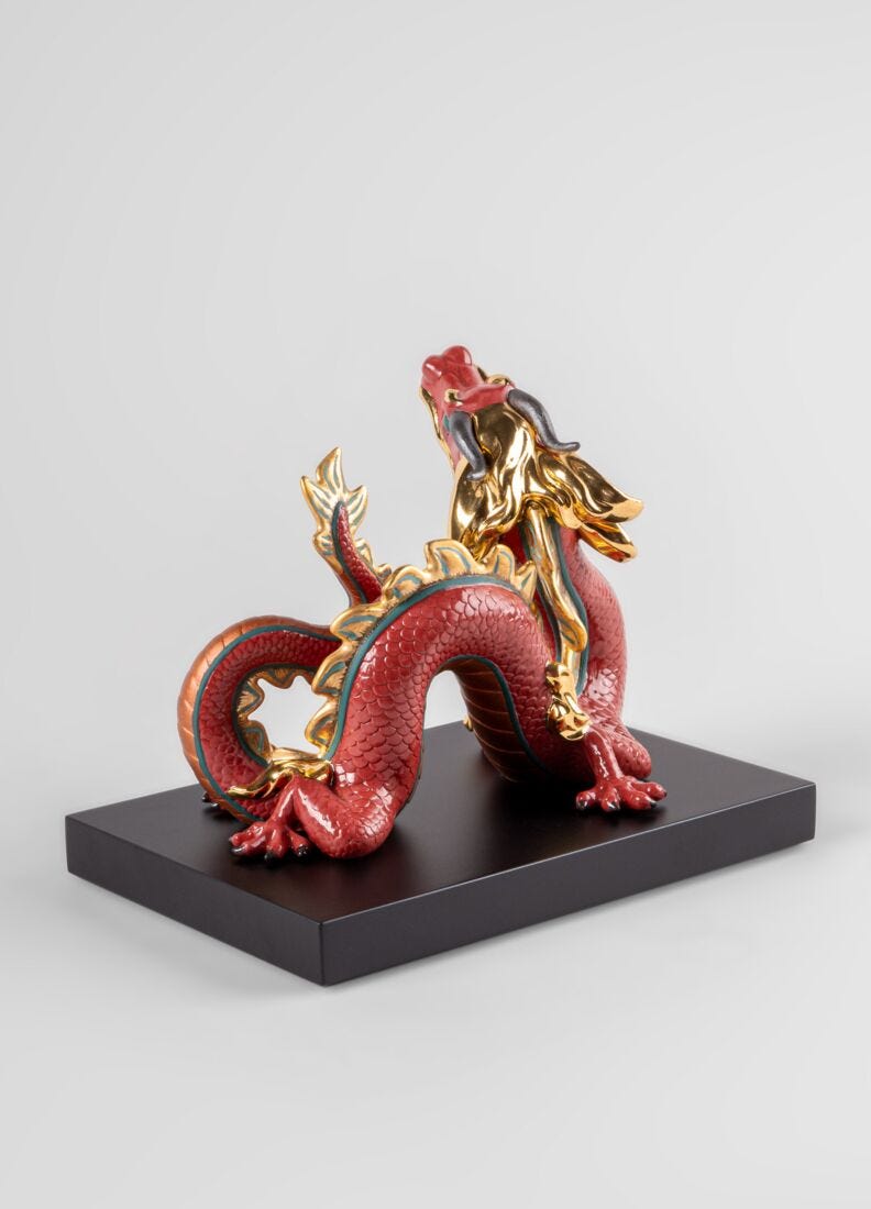 Scultura Drago. Rosso. Serie Limitata in Lladró