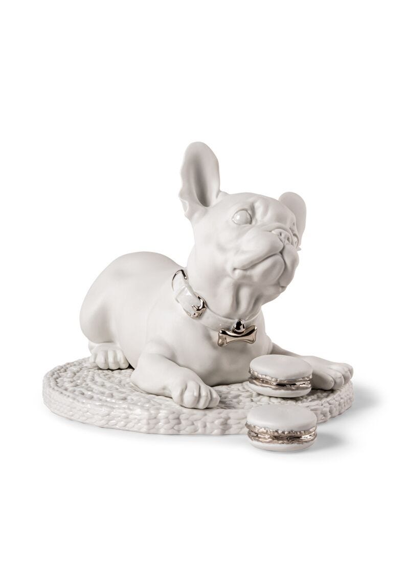 French bulldog with macarons Sculpture. Re-Deco in Lladró