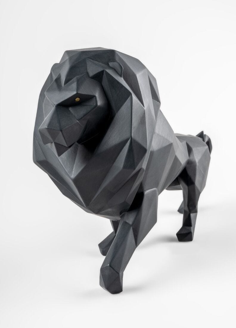Escultura León. Negro mate en Lladró