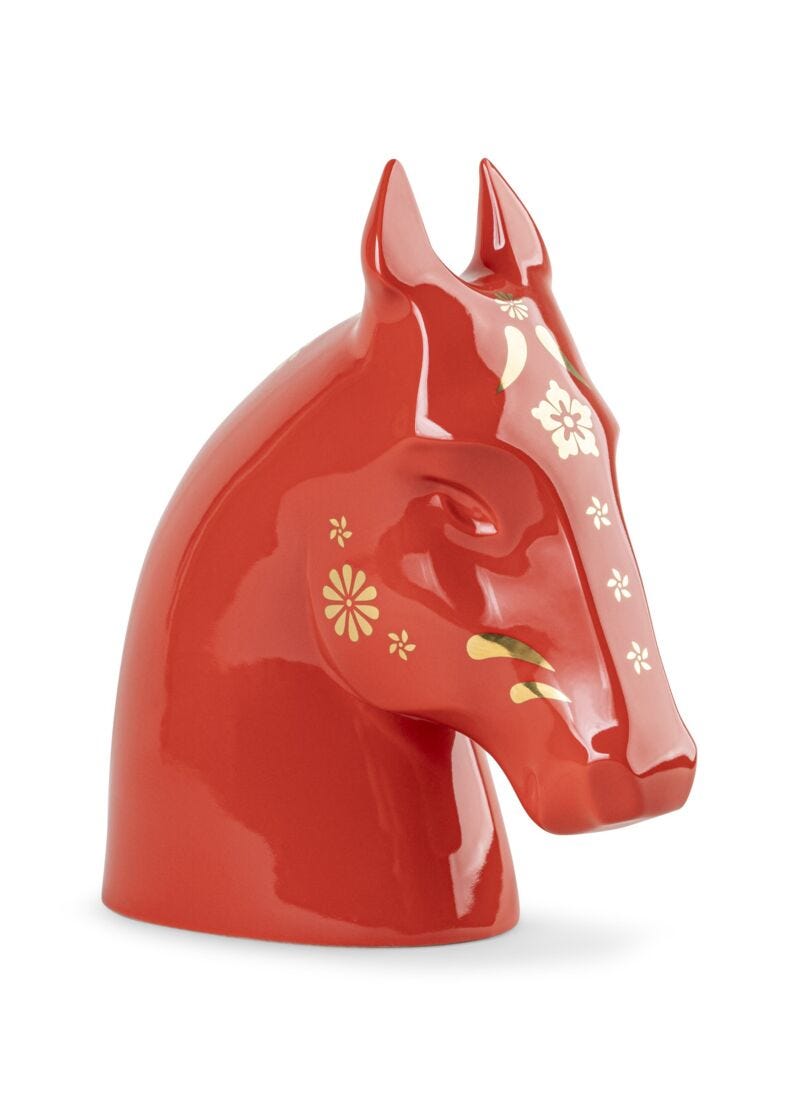 The Horse Sculpture. Red - gold, 1 of 6