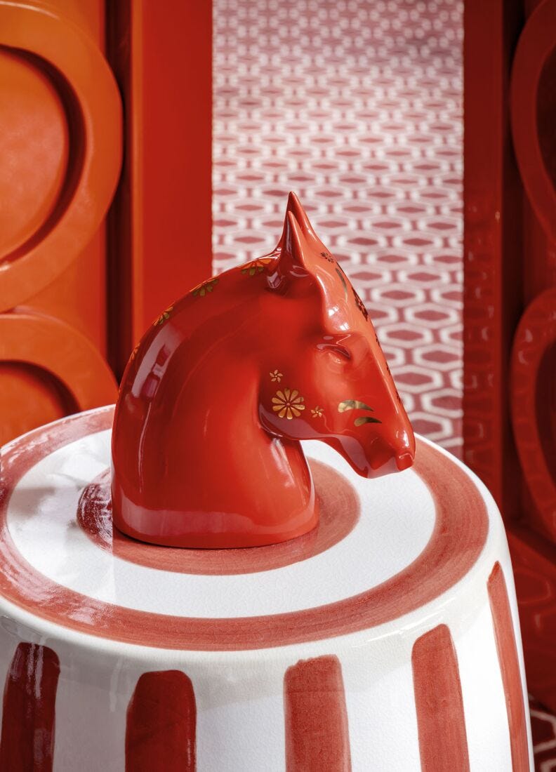 The Horse Sculpture. Red - gold, 2 of 6