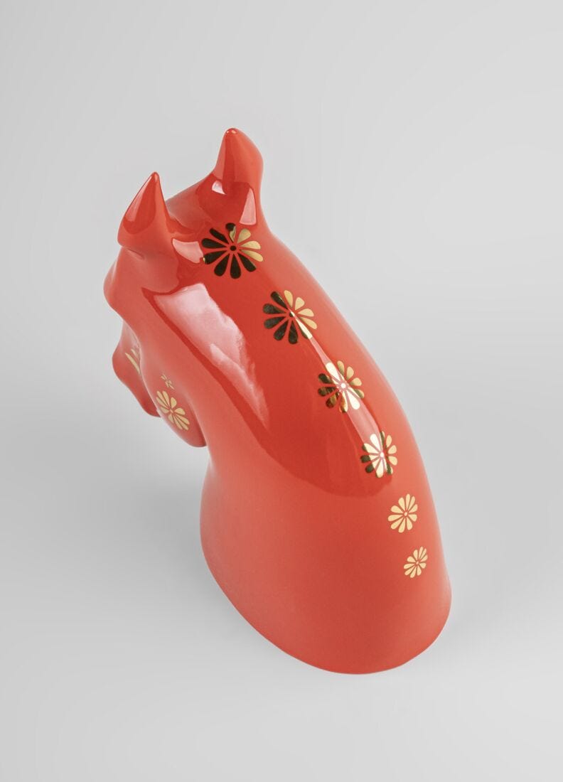 The Horse Sculpture. Red - gold, 3 of 6