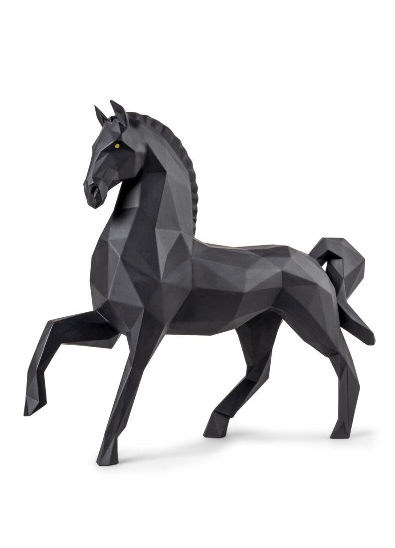 Horse Sculpture. Matte black, 1 of 6