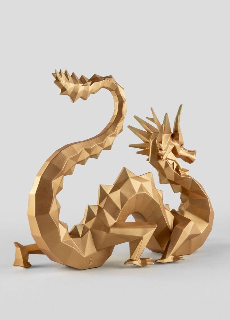 Dragon Sculpture. Golden. Limited Edition, 5 of 7