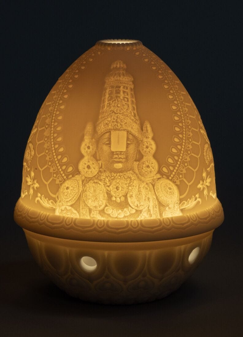 Lord Balaji Lithophane. Rechargeable LED in Lladró