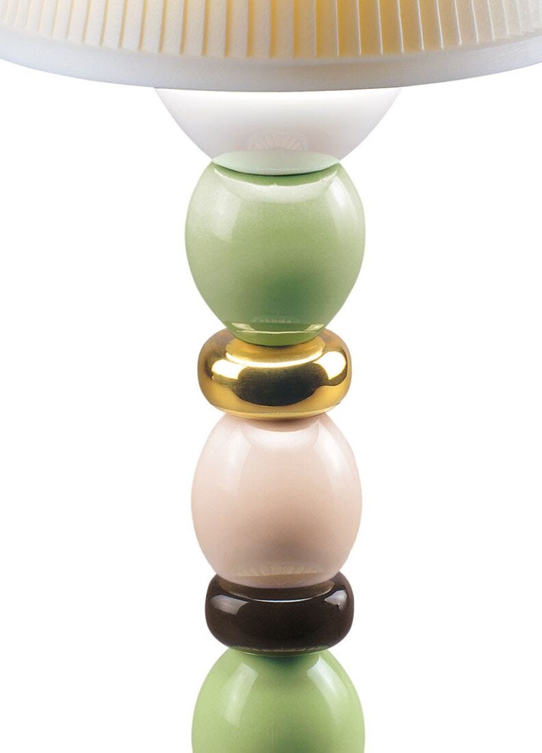 Palm Firefly Golden Fall Table Lamp. Green and Blue in Lladró