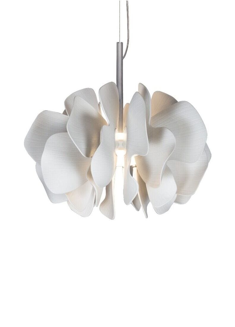 Nightbloom Hanging Lamp 40cm. White. (US) in Lladró