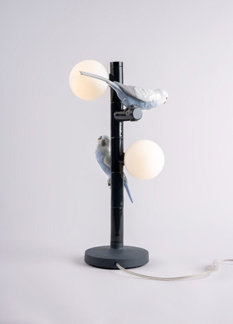 Parrot table lamp. Black (US) in Lladró
