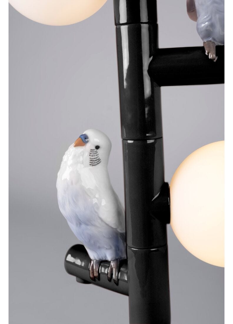 Parrot table lamp. Black (CE) in Lladró