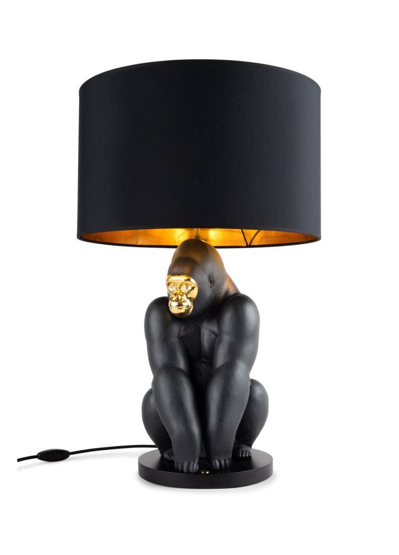 Gorilla lamp. Black-gold  (CE) in Lladró