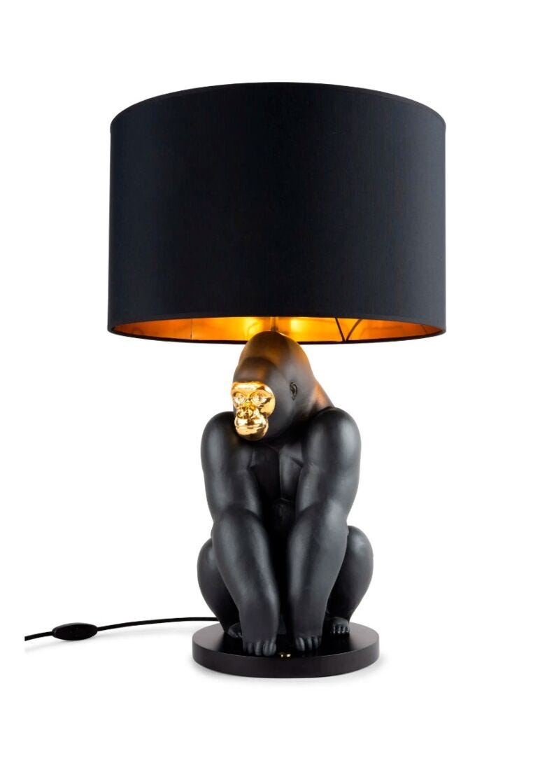 Gorilla lamp. Black-gold (UK) in Lladró