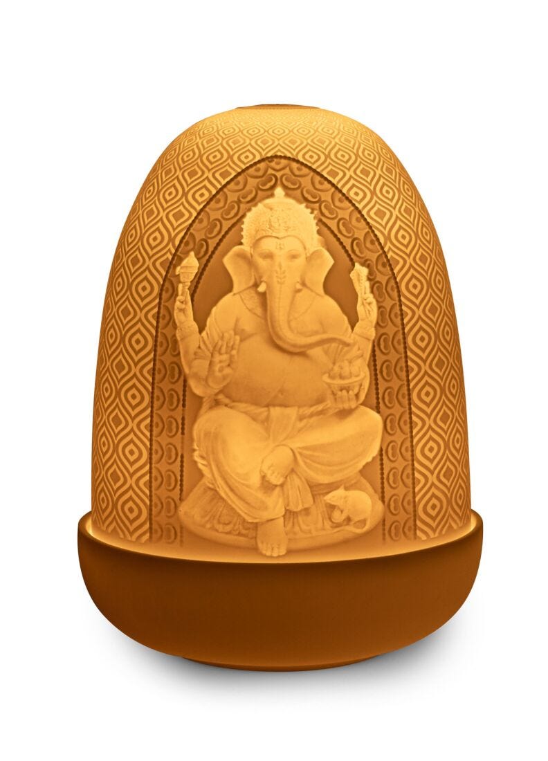 Lord Ganesha & Goddess Lakshmi Dome table lamp in Lladró