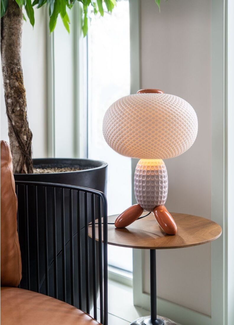 Soft Blown Table lamp. Pink (UK) in Lladró
