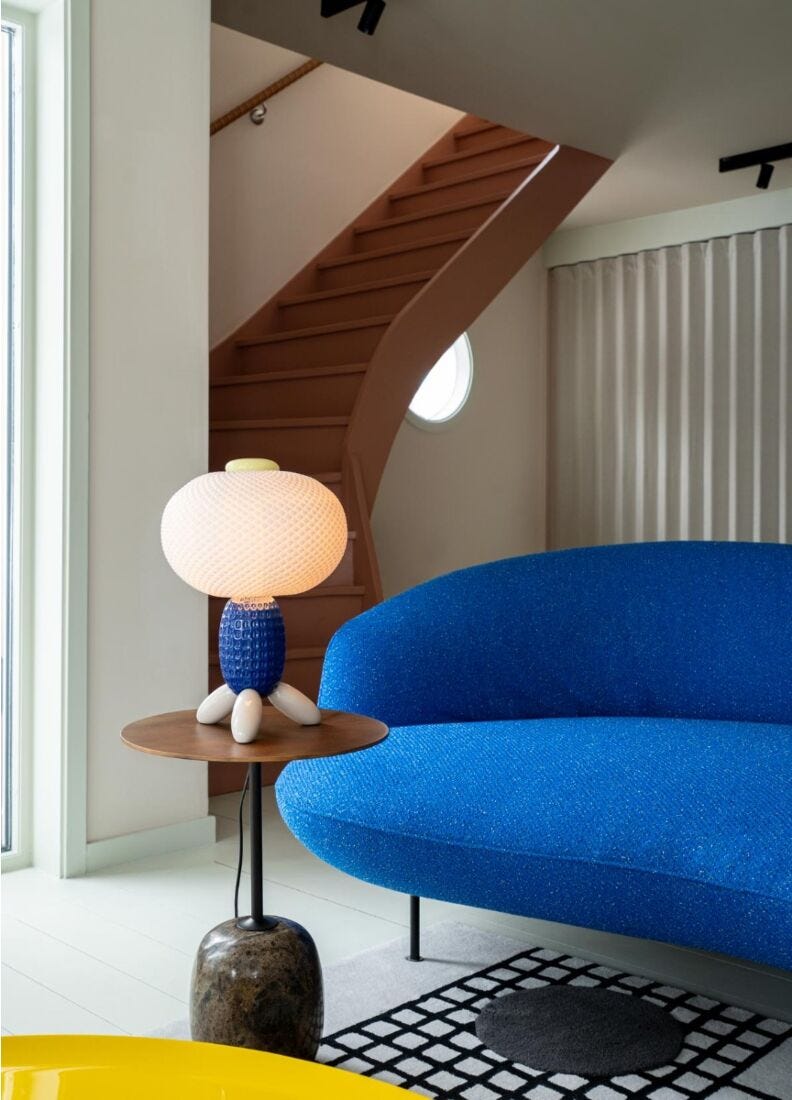 Soft Blown Table lamp. Blue (UK) in Lladró