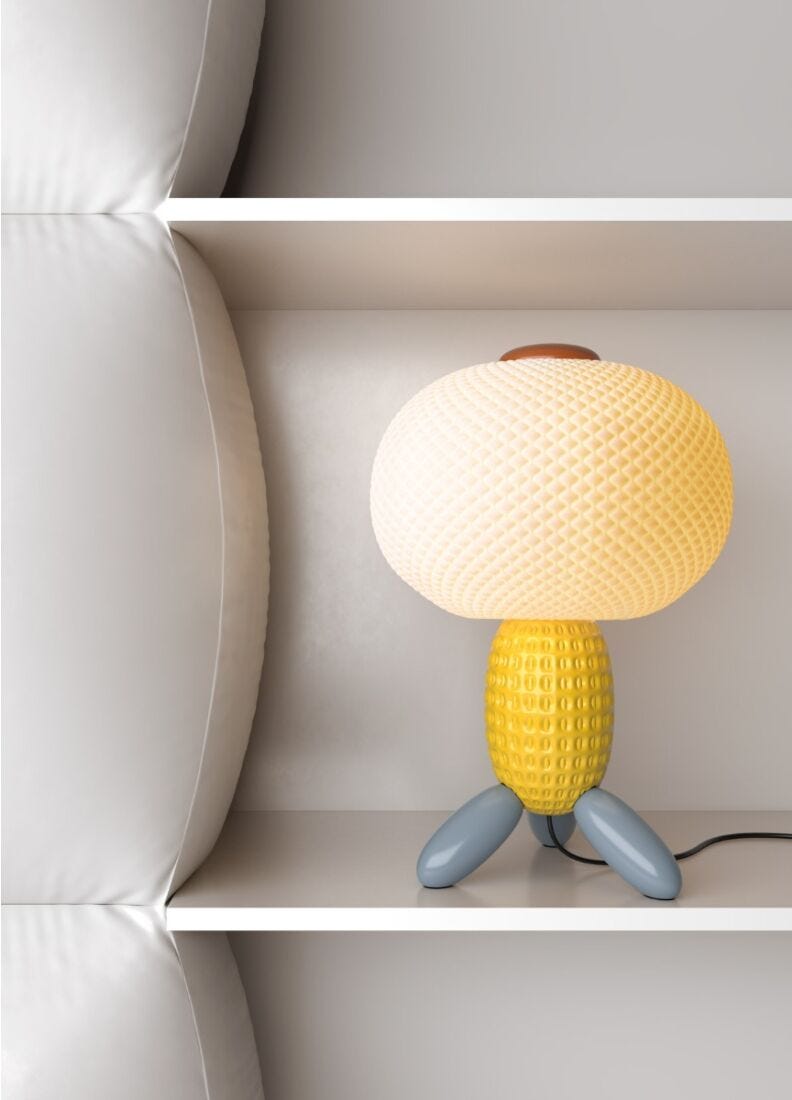 Soft Blown Table lamp. Yellow (CE) in Lladró