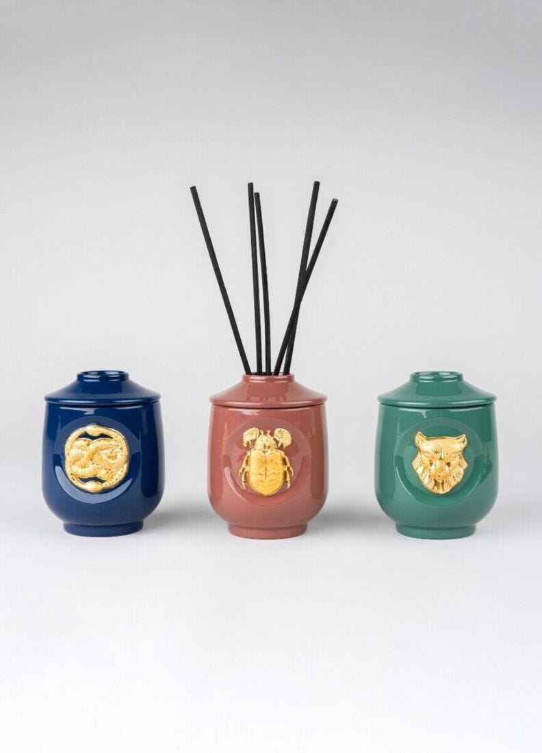 Lynx Perfume diffuser Luxurious animals. Redwood fire Scent in Lladró