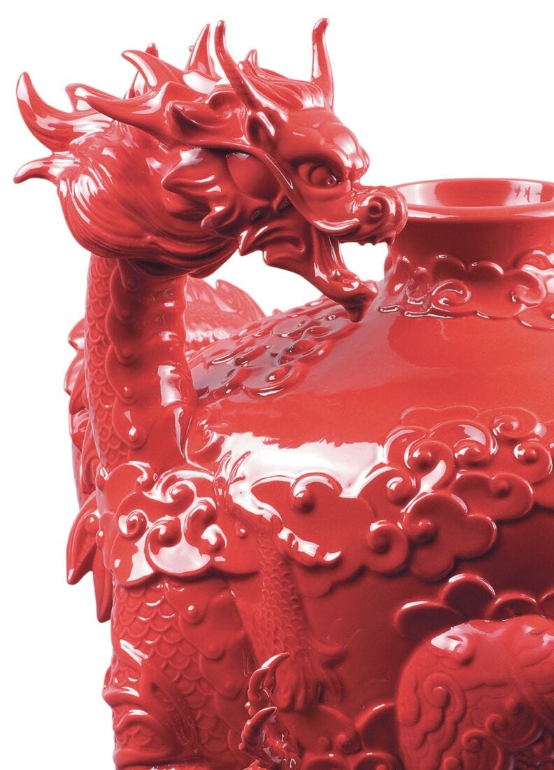 Dragon and Phoenix Vase in Lladró