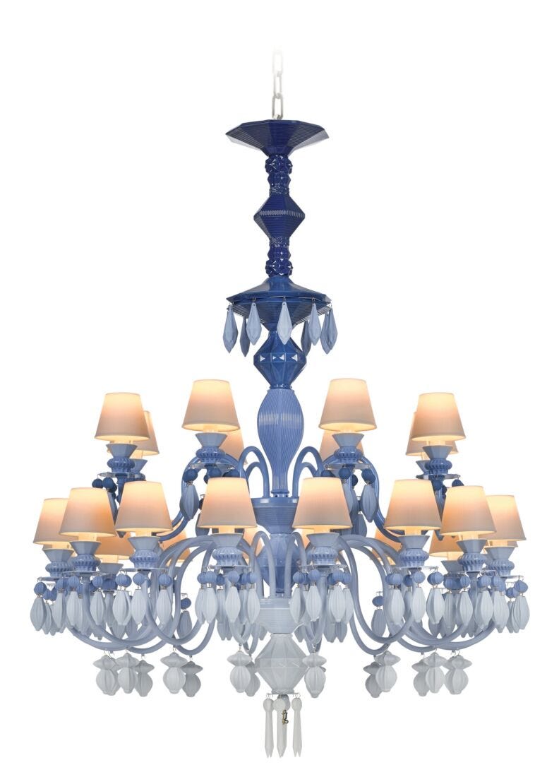 Belle de Nuit 24 Lights Chandelier. Blue US