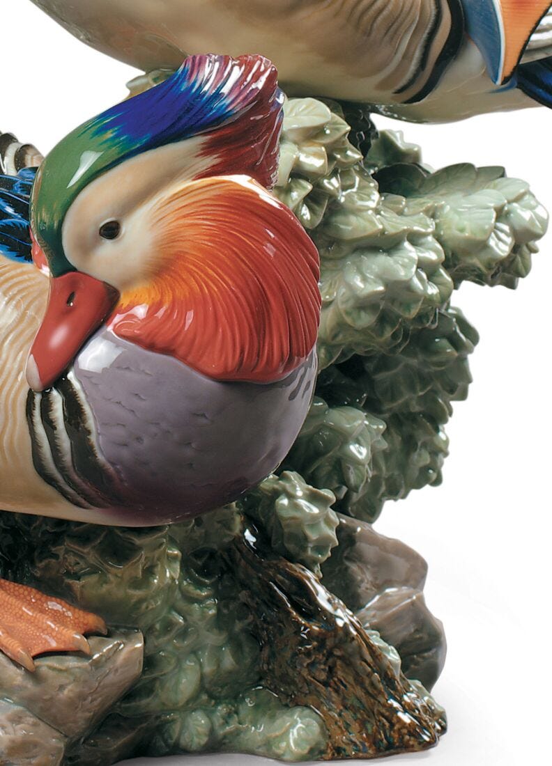 Mandarin Ducks Sculpture. Limited Edition in Lladró