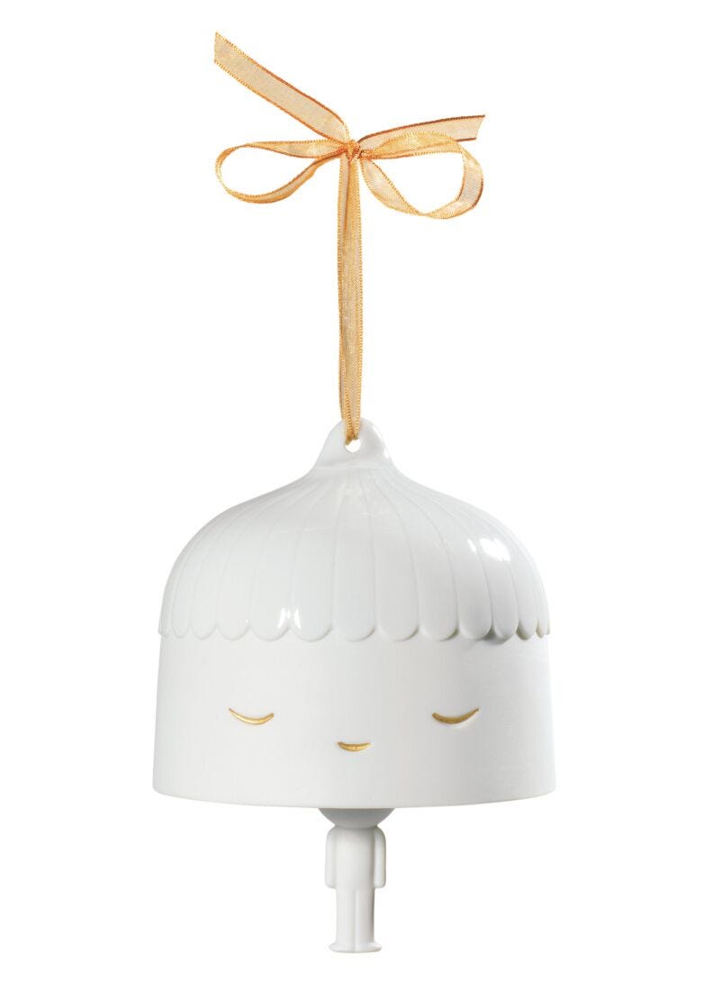 Bell Chrismas Ornament by Friends with You. Golden Lustre and White in Lladró