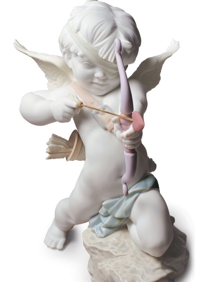 Straight to The Heart Cupid Angel Figurine in Lladró