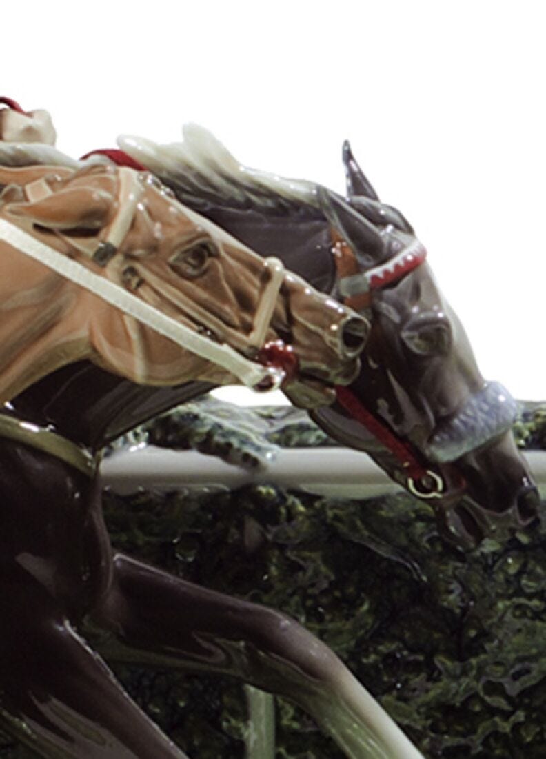 Escultura caballos Carrera en el hipódromo. Serie limitada en Lladró