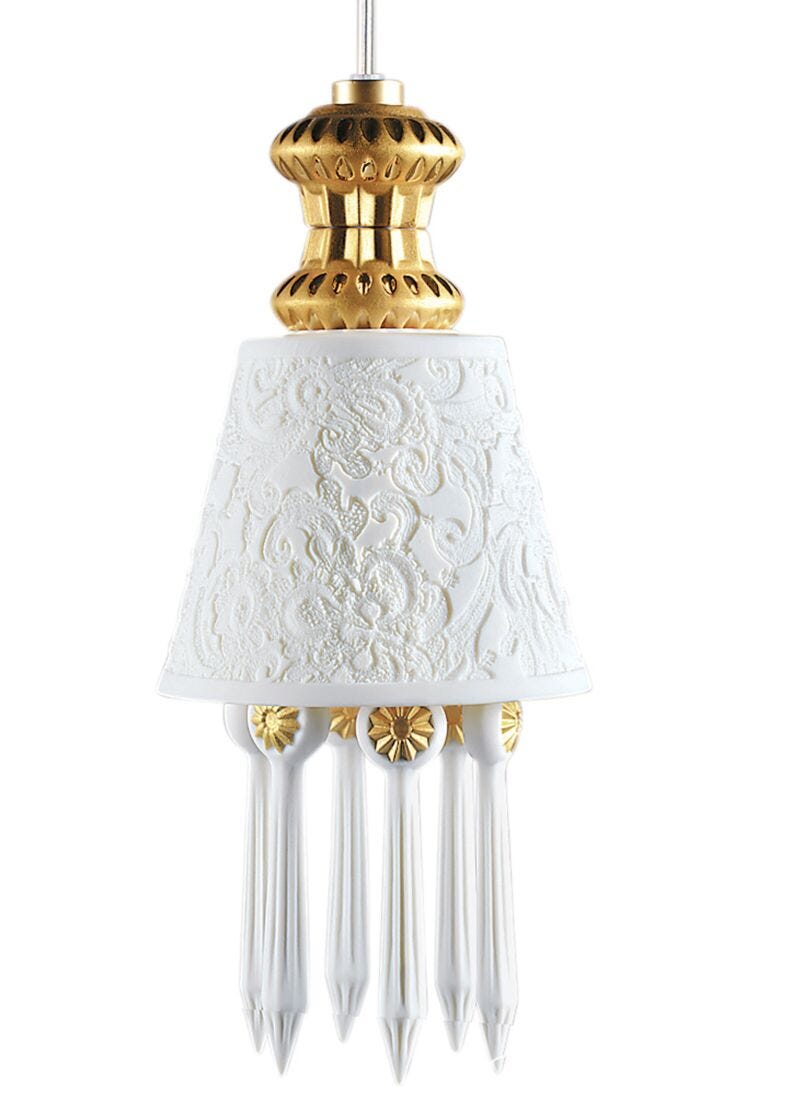 Belle de Nuit Ceiling Lamp with Lithophane. Golden Luster (US) in Lladró