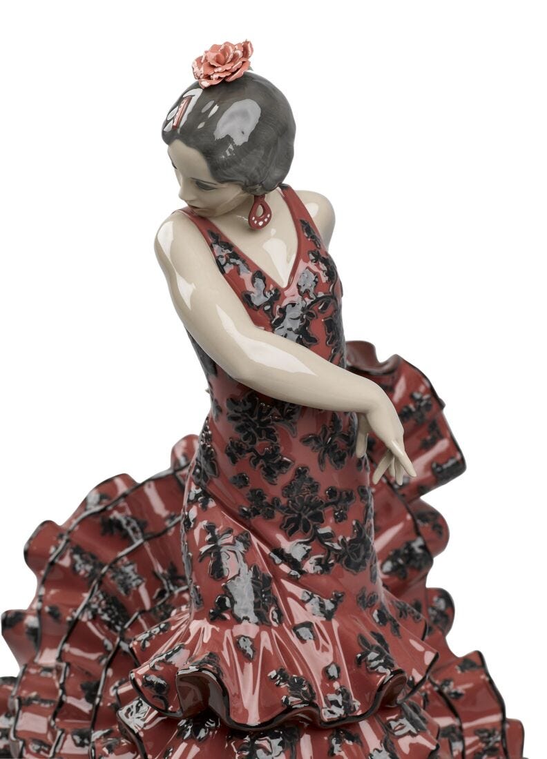 Flamenco Flair Woman Sculpture. Red in Lladró
