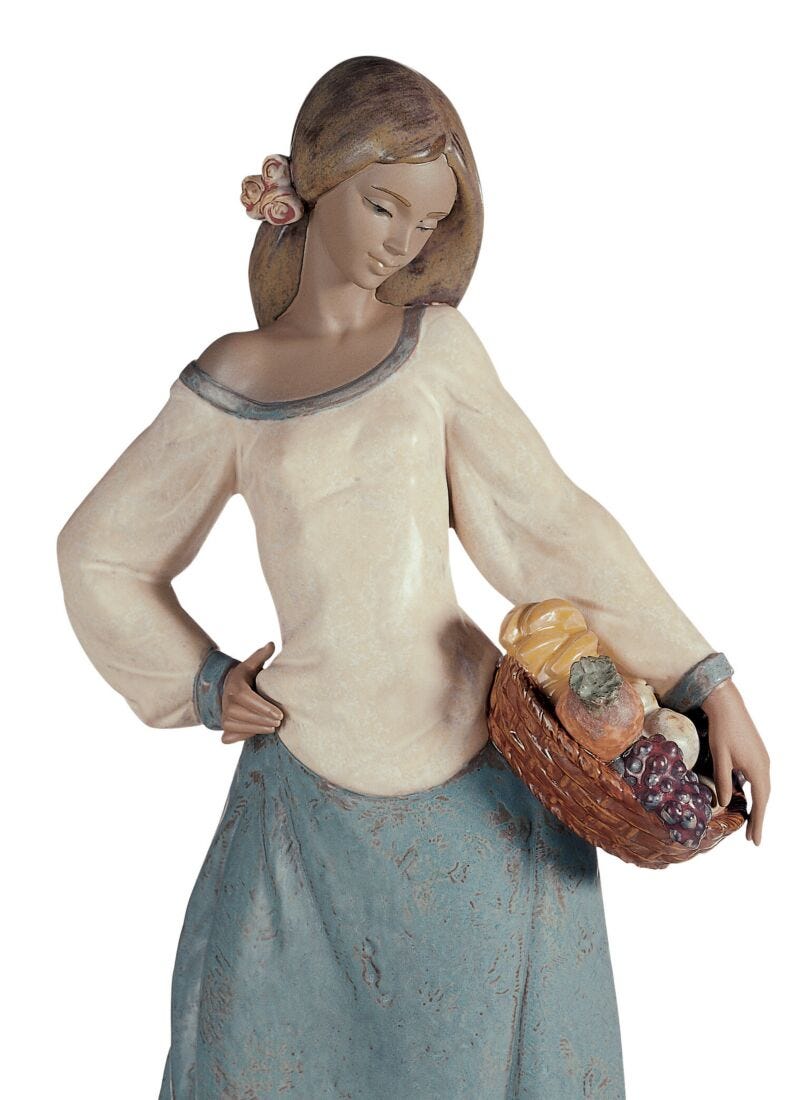 Figura mujer Recogida de frutas en Lladró
