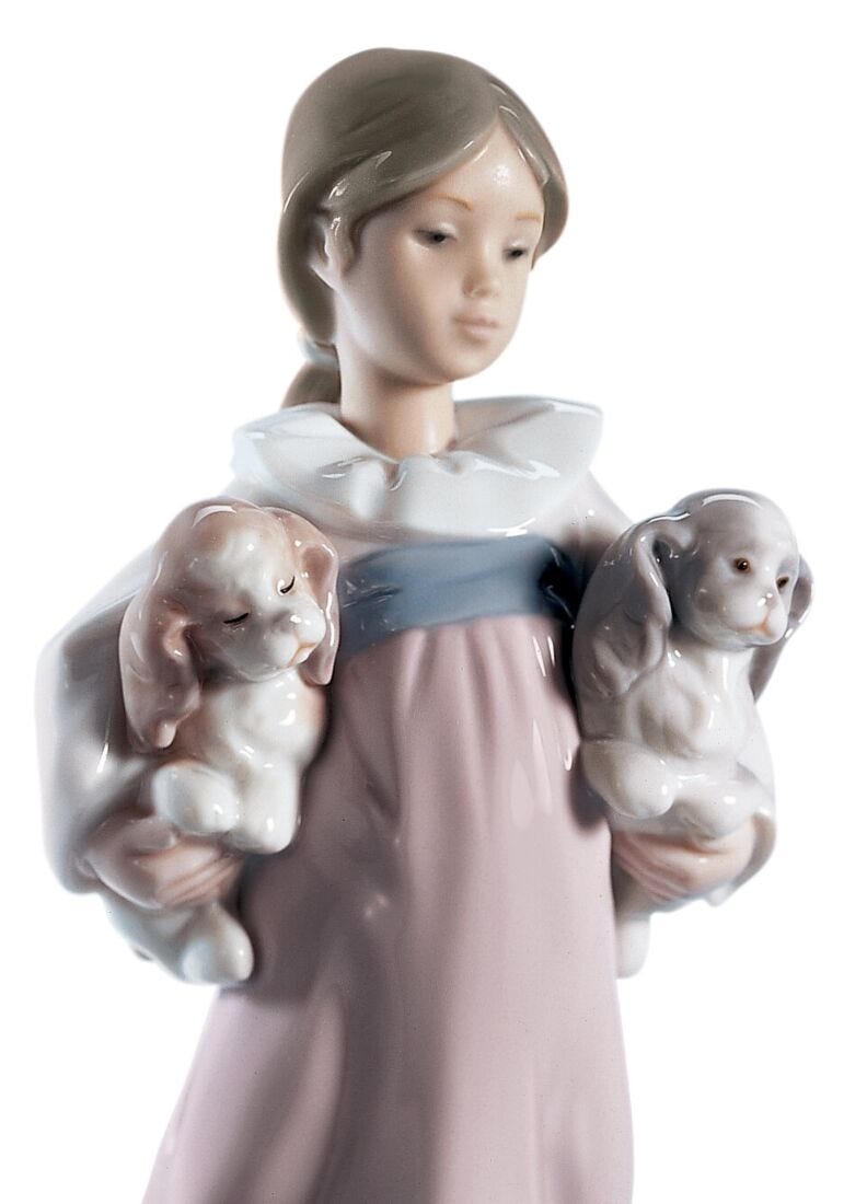 Figurina Bimba con cuccioli in Lladró