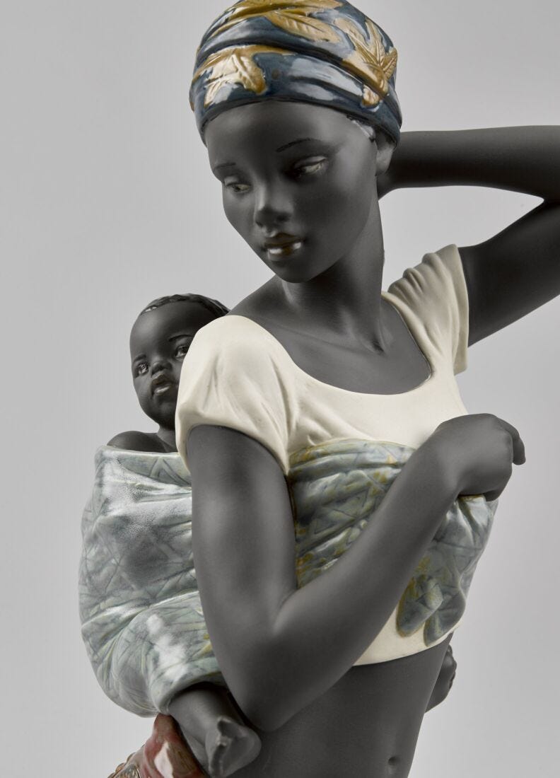 African Bond Mother Figurine in Lladró