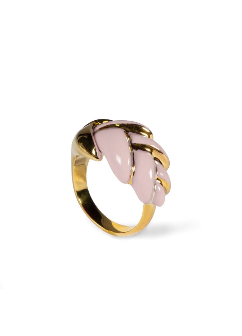Heliconia Metal Ring. Pink. Adjustable in Lladró