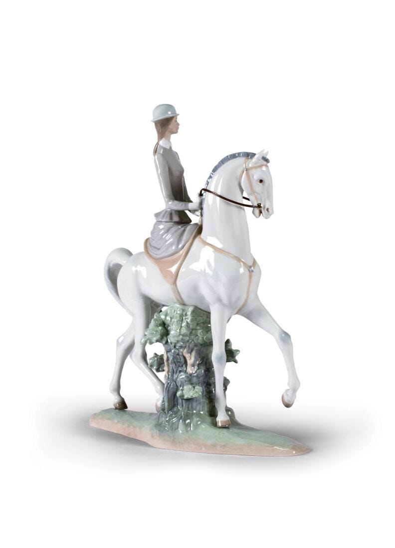 Woman on Horse Figurine in Lladró