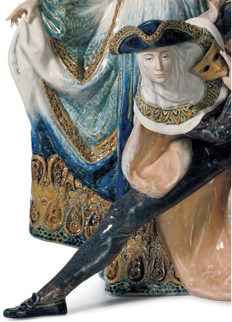 Venetian Carnival Couple Sculpture. Limited Edition in Lladró