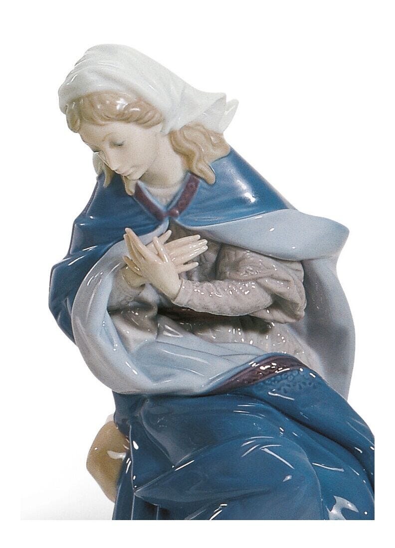 Virgin Mary Nativity Figurine in Lladró