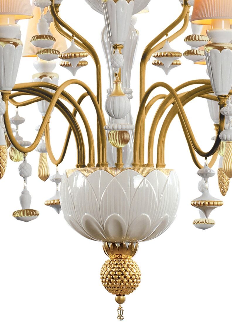 Ivy&Seed - シャンデリア20灯M(White&Gold/JP) - Lladro-Japan Ivy&Seed - シャンデリア20灯M(White&Gold/JP) - Lladro-Japan