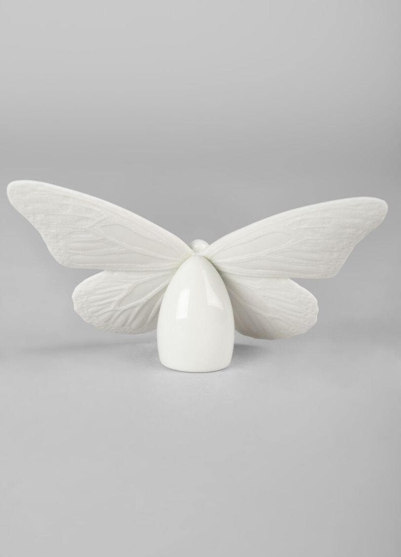 Figurina Farfalla. Dorato lucido e bianco in Lladró