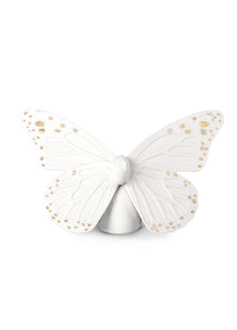 Figura Mariposa. Lustre oro y blanco en Lladró