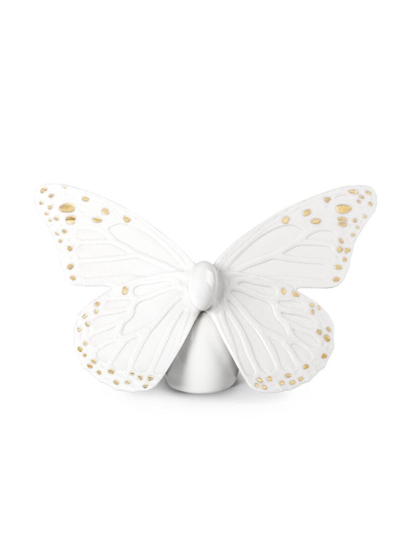 Butterfly Figurine. Golden Luster & White in Lladró