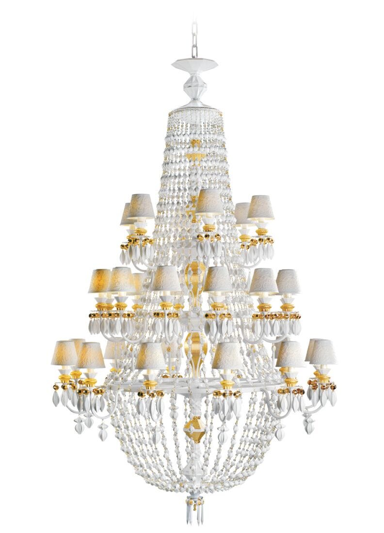 Chandelier Winter Palace 30 luces. Lustre oro (US) en Lladró