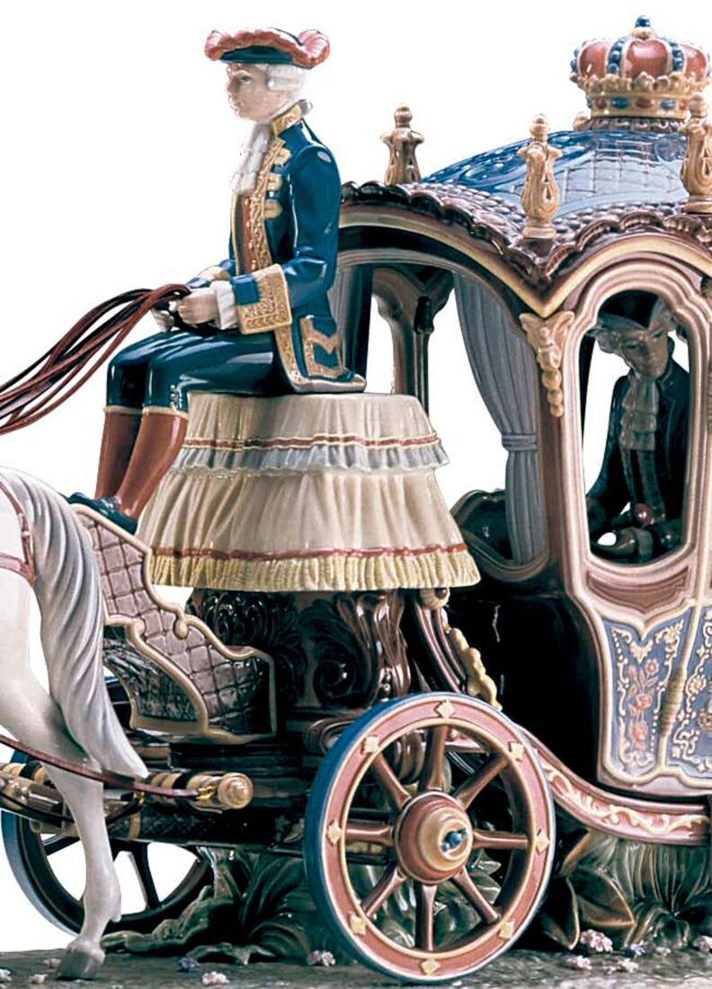 XVIIIth Century Coach Sculpture. Limited Edition in Lladró