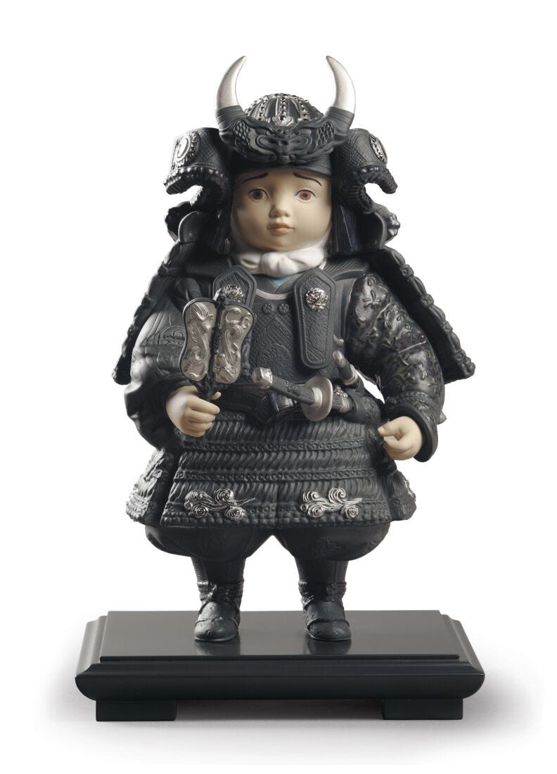 Figurina Bambino Samurai. Lustro argento. Edizione limitata in Lladró