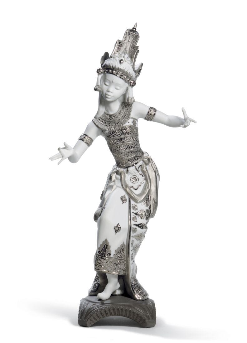 Bali Dancer Figurine. Silver Lustre in Lladró