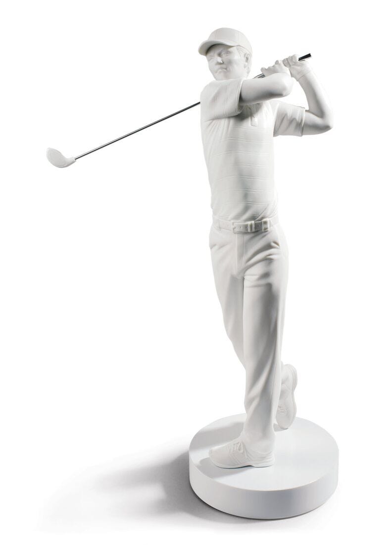 Golf Champion Man Figurine. White in Lladró