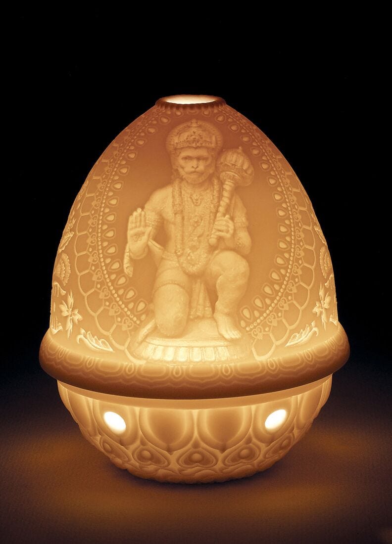 Lladro porcelain candle hotsell holder Hanuman Hindu