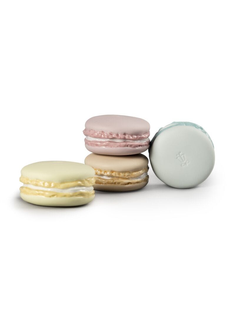 Macarons Figurine. Cream, Pink, Blue & Yellow in Lladró