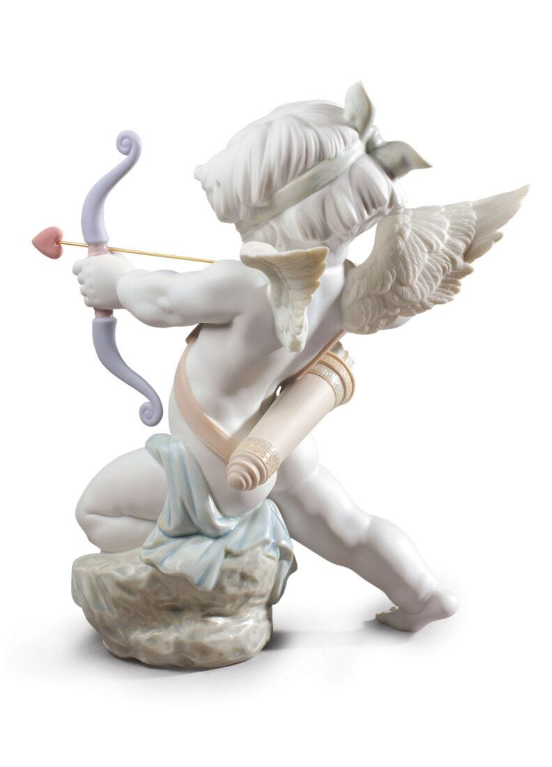 Straight to The Heart Cupid Angel Figurine in Lladró